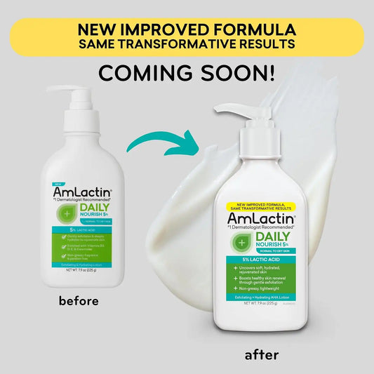 AmLactin Daily Nourish 5% Face & Body Lotion, Dry Skin, 7.9 oz
