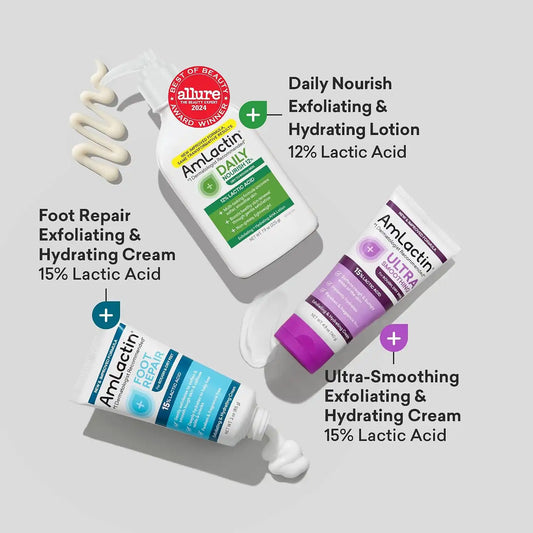 Amlactin Essentials Skin Care Set, Lactic Acid Body & Foot Care