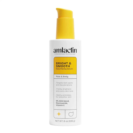 Amlactin Bright & Smooth Resurfacing Serum, Lactic Acid, 8 Ounce (Pack of 12)