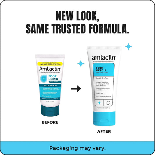 AmLactin Foot Repair Cream, 15% Lactic Acid for Cracked Heels, 3 oz