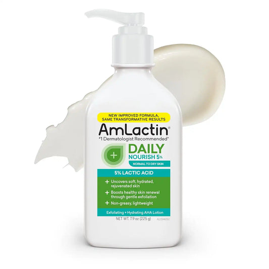 AmLactin Daily Nourish 5% Face & Body Lotion, Dry Skin, 7.9 oz